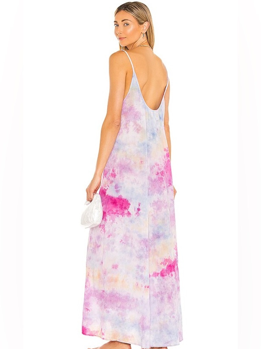 9seed Tulum Core Cotton Tie Dye Low Back Maxi Dress
